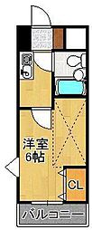 ラ・レジダンス・ド・サントゥール 1Kの間取図画像