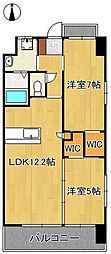 ウイングス里中 2LDKの間取図画像