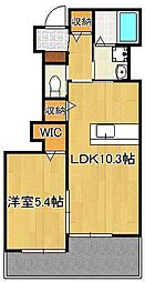 R514 1LDKの間取図画像