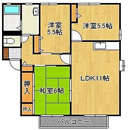 ディアス西天神 3LDKの間取図画像
