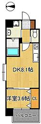 ギャラン菅原 1DKの間取図画像
