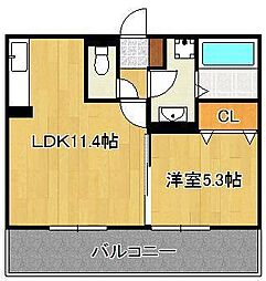 イース黒崎 1LDKの間取図画像