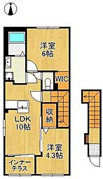 ミエール・シック 2LDKの間取図画像