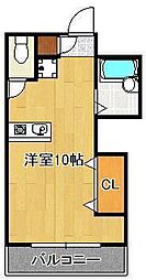 陣山ハイマート ワンルームの間取図画像