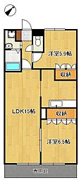 フォルティア 2LDKの間取図画像