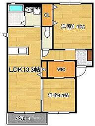 三洋タウン木屋瀬 2LDKの間取図画像
