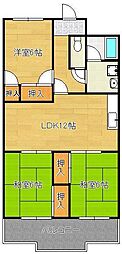 ピボット加来ビル 3LDKの間取図画像