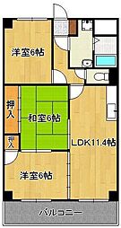 スカール上上津役 3LDKの間取図画像