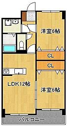 アンレーヴ 2LDKの間取図画像