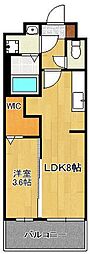 セントルージュ感田 1LDKの間取図画像