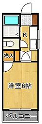 エミネント永犬丸 1Kの間取図画像