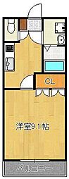 メゾンドロータス 1Kの間取図画像