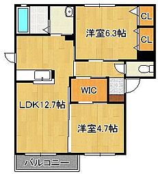エスペランサD 2LDKの間取図画像