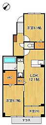 ロータス水巻1 2LDKの間取図画像