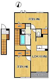 ロータス水巻3 2LDKの間取図画像