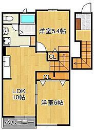 メゾンドシャテーヌ3 2LDKの間取図画像
