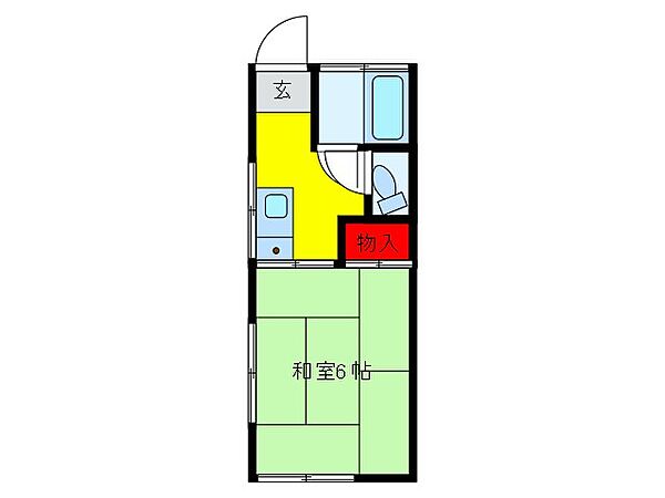 むさしの荘 203｜埼玉県川口市芝２丁目(賃貸アパート1K・2階・20.21㎡)の写真 その2