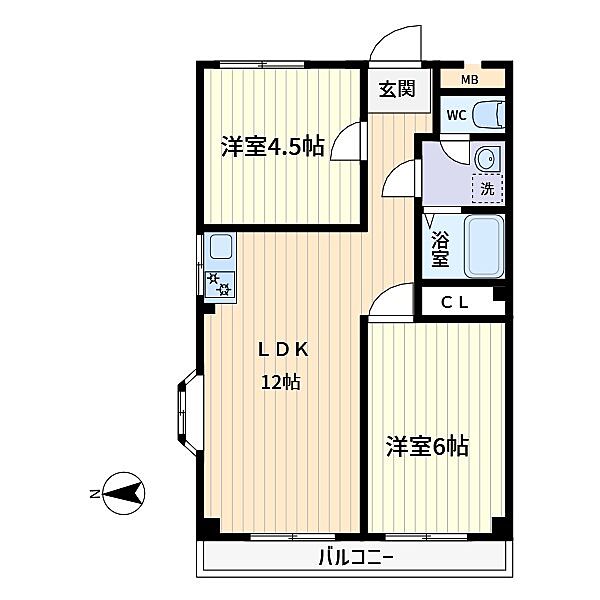 Royal Heights 303｜埼玉県川口市西川口３丁目(賃貸マンション2LDK・2階・48.60㎡)の写真 その2