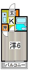 シルフィード西川口2 1Kの間取図画像
