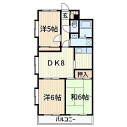イーストビレッジ 3DKの間取図画像