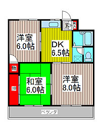 大野ハイツ 3DKの間取図画像