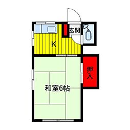 和風荘 1Kの間取図画像