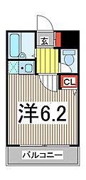 スターコート西青木 ワンルームの間取図画像