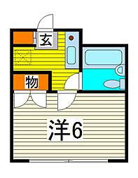 アベニュー芝 ワンルームの間取図画像
