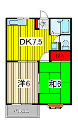 アネックス・A 2DKの間取図画像