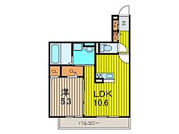 アルカンシエル 1LDKの間取図画像