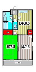セントポール川口 2DKの間取図画像