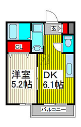 フォアリーフ 1DKの間取図画像