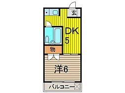 シャロン西川口 1DKの間取図画像