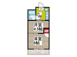 アズ川口レジデンス 2Kの間取図画像