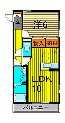 パークリバー 1LDKの間取図画像