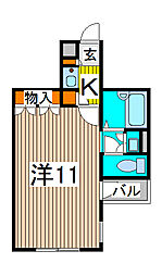 ステラ伸光 1Kの間取図画像