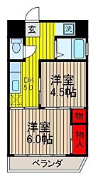 コーポ関根 2Kの間取図画像