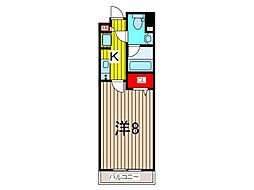 アルファコート蕨3 1Kの間取図画像