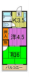 サンロードハイム 2Kの間取図画像