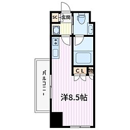 ザ・パークハビオ蕨 ワンルームの間取図画像