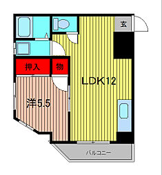 粕谷ビル 1LDKの間取図画像