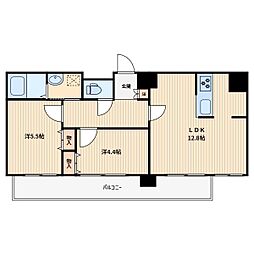 広友川口マンション 2LDKの間取図画像