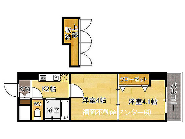 福岡県福岡市博多区博多駅前１丁目(賃貸マンション2K・9階・23.72㎡)の写真 その2