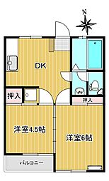コーポ和 2DKの間取図画像