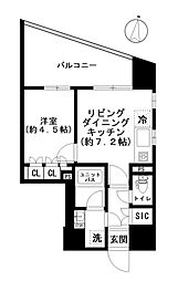 プライア渋谷 1LDKの間取図画像