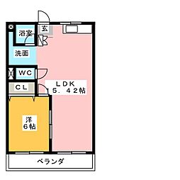 シャトー桐野 1LDKの間取図画像