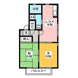 ファミールみしま 2LDKの間取図画像