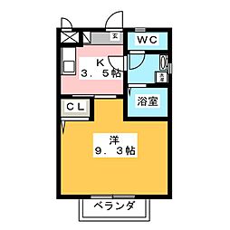 ロイヤルマンションM 1Kの間取図画像