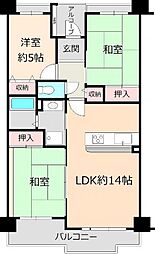 サクラパーク大久保2号棟 3LDKの間取図画像