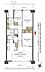 間取り：脱衣所は2方向出入口で回遊可能。水回りが集中しており、家事のしやすい間取りです。